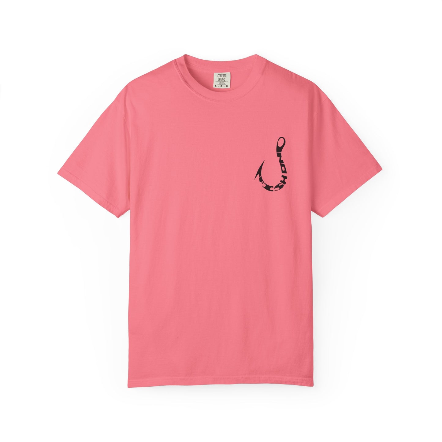 Fishing Hook Graphic T-Shirt — Bold Back Logo & Small Front Pocket Hook