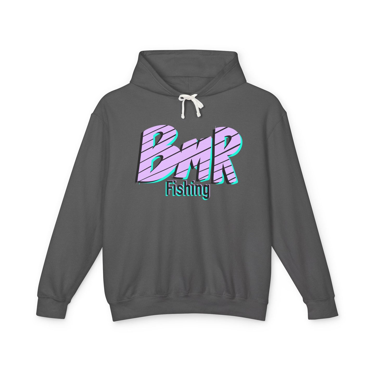 BMR Fishing Hoodie — Retro Script Front & Back Big Fish Graphic
