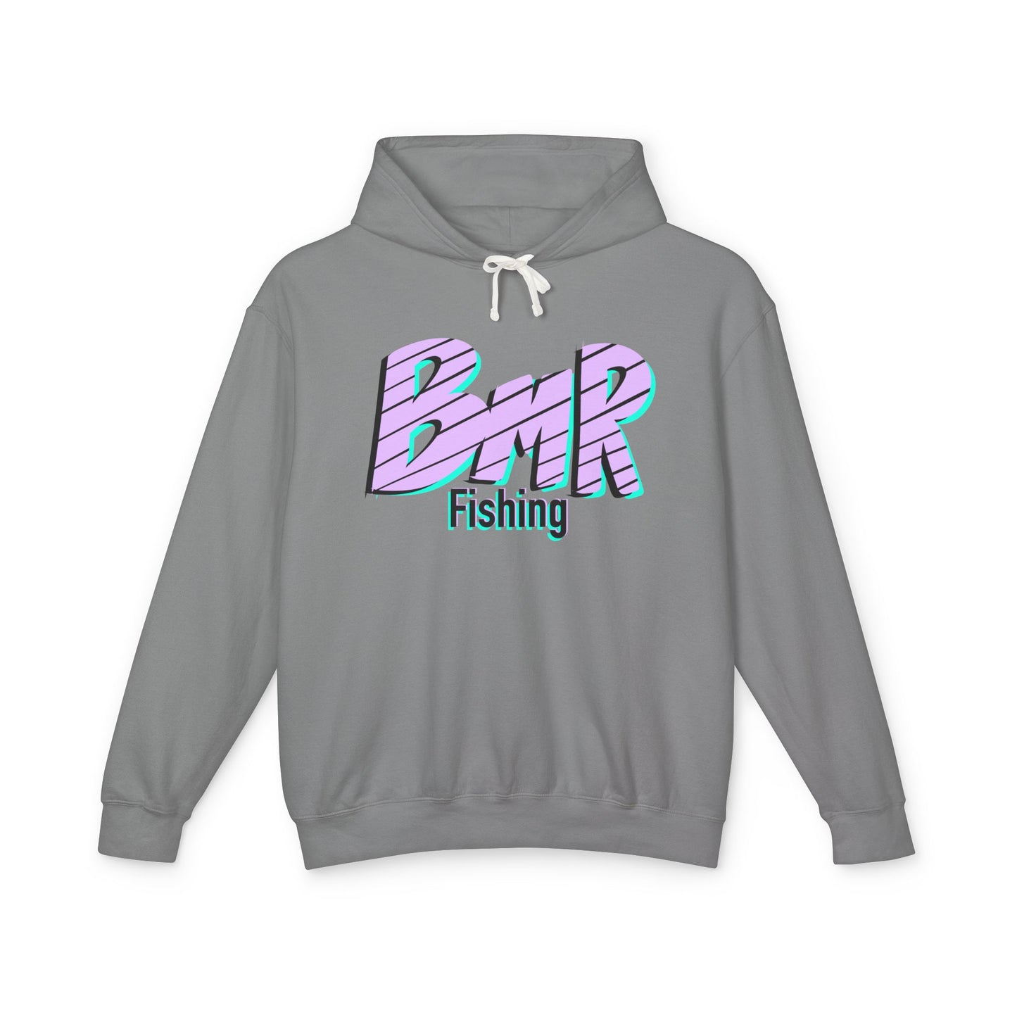 BMR Fishing Hoodie — Retro Script Front & Back Big Fish Graphic