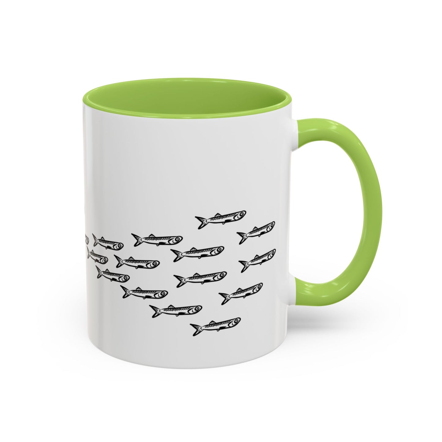 Predator & Prey Coffee Mug — Fish School Design Accent Mug (11/15oz)