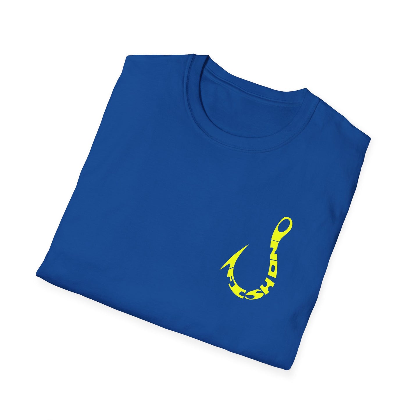 Fishing Hook Graphic T-Shirt — Neon Yellow Angler Tee