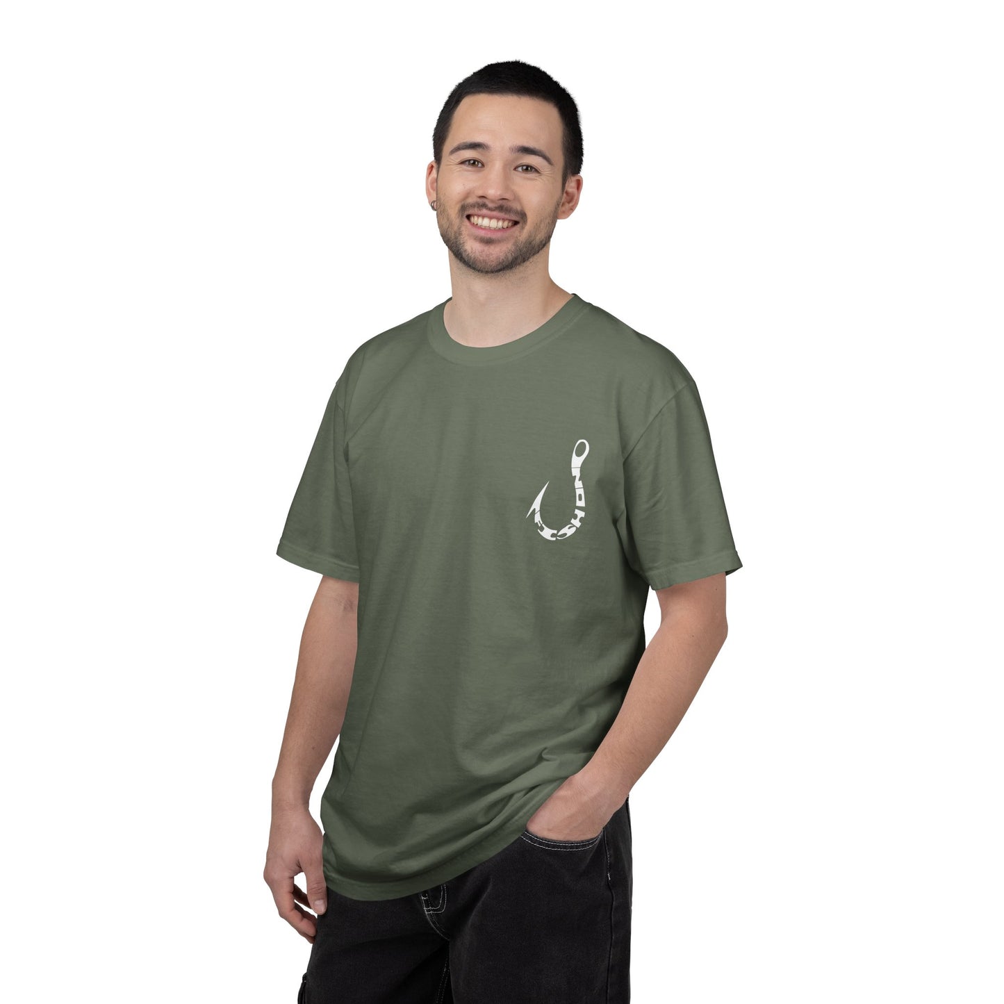 Fishing Hook T‑Shirt — Angler Graphic Garment‑Dyed Tee