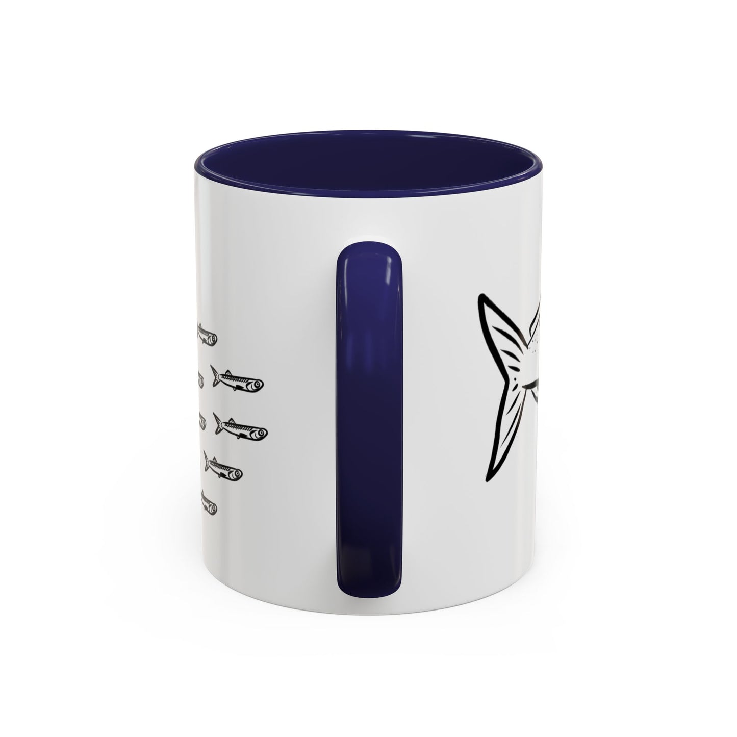 Predator & Prey Coffee Mug — Fish School Design Accent Mug (11/15oz)