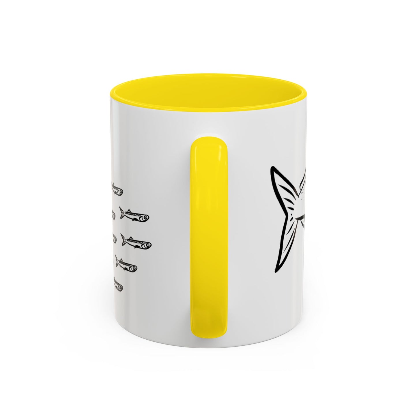 Predator & Prey Coffee Mug — Fish School Design Accent Mug (11/15oz)