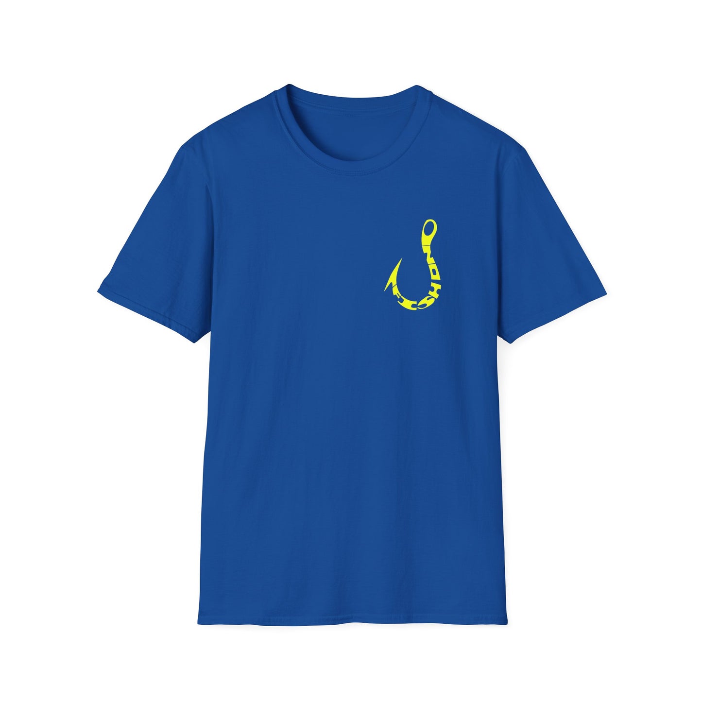 Fishing Hook Graphic T-Shirt — Neon Yellow Angler Tee