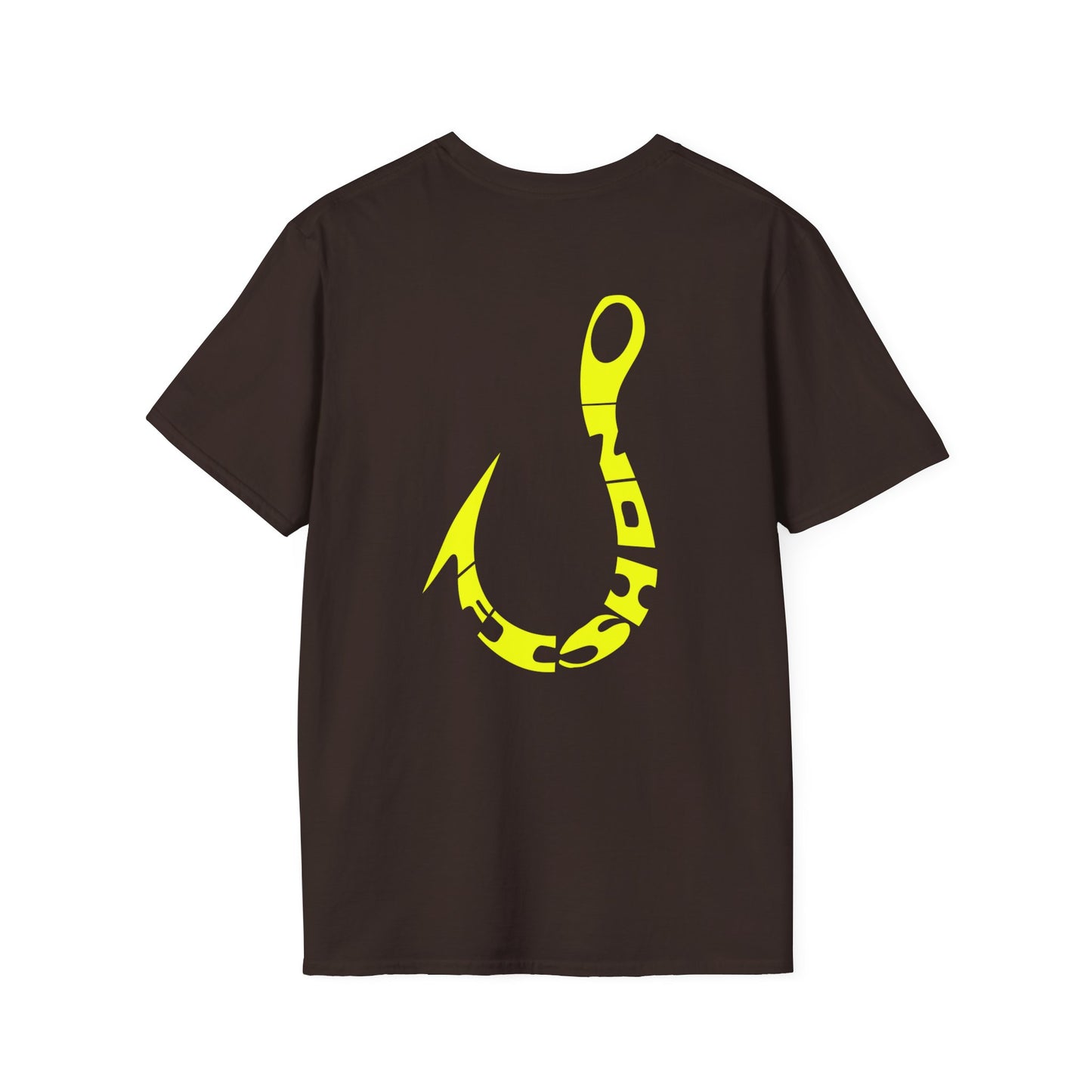 Fishing Hook Graphic T-Shirt — Neon Yellow Angler Tee
