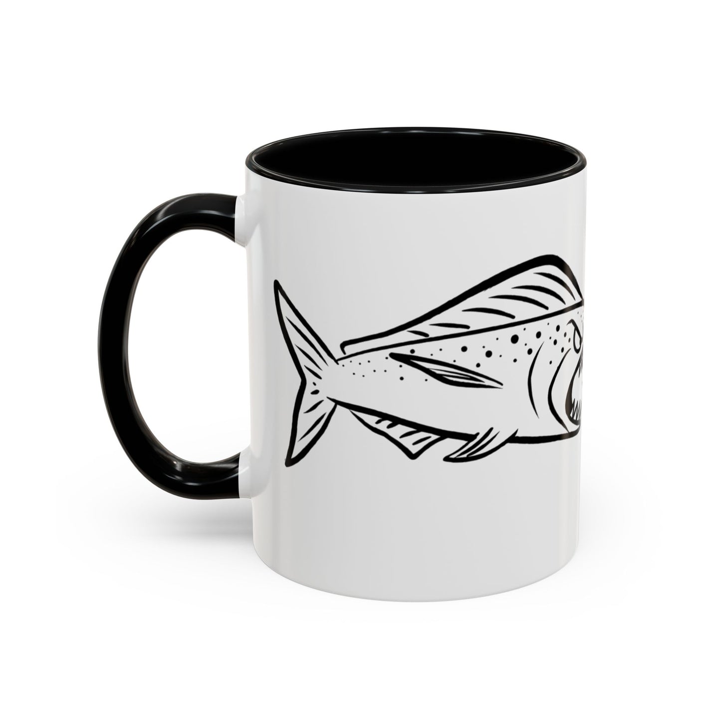 Predator & Prey Coffee Mug — Fish School Design Accent Mug (11/15oz)