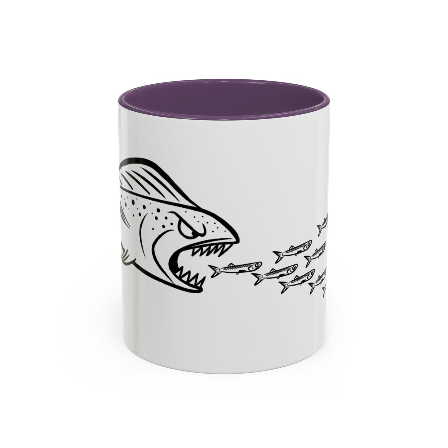 Predator & Prey Coffee Mug — Fish School Design Accent Mug (11/15oz)