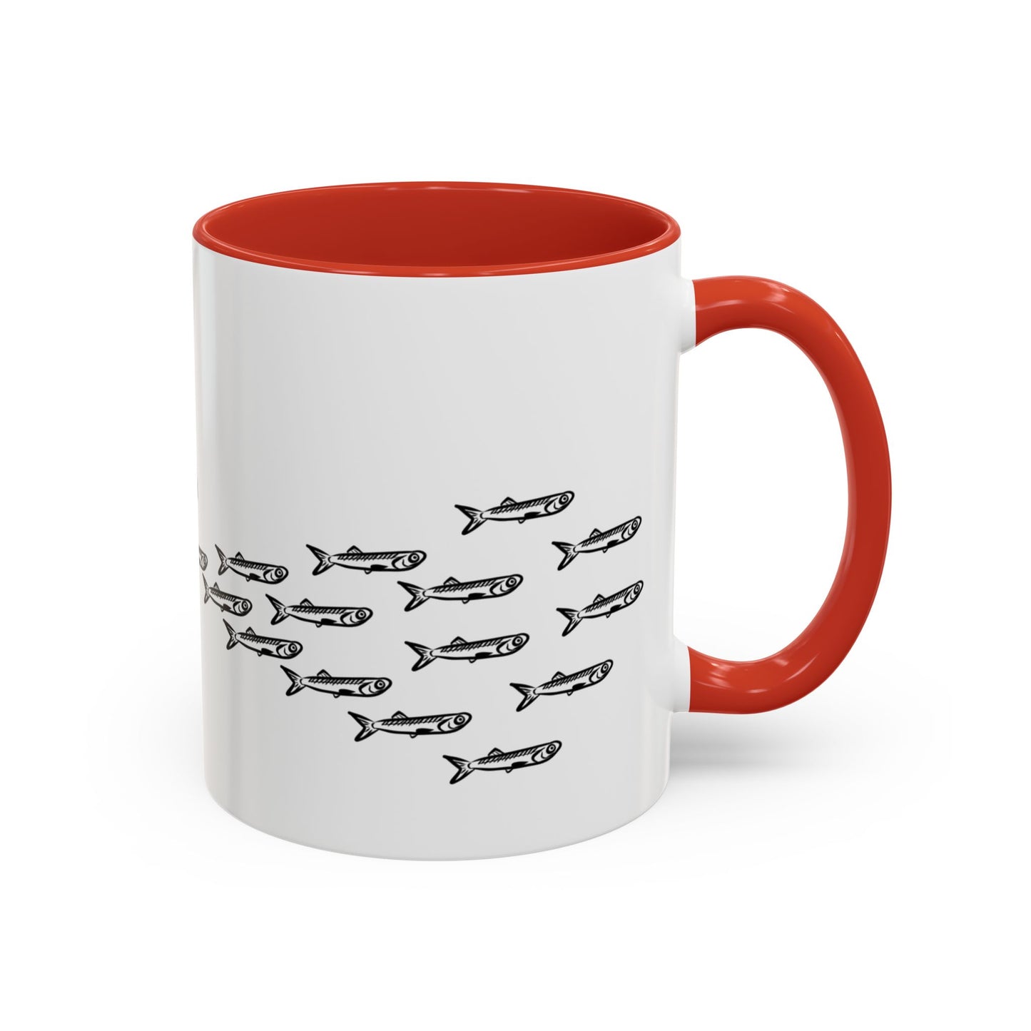 Predator & Prey Coffee Mug — Fish School Design Accent Mug (11/15oz)
