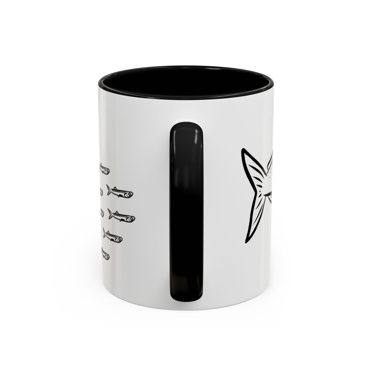 Predator & Prey Coffee Mug — Fish School Design Accent Mug (11/15oz)