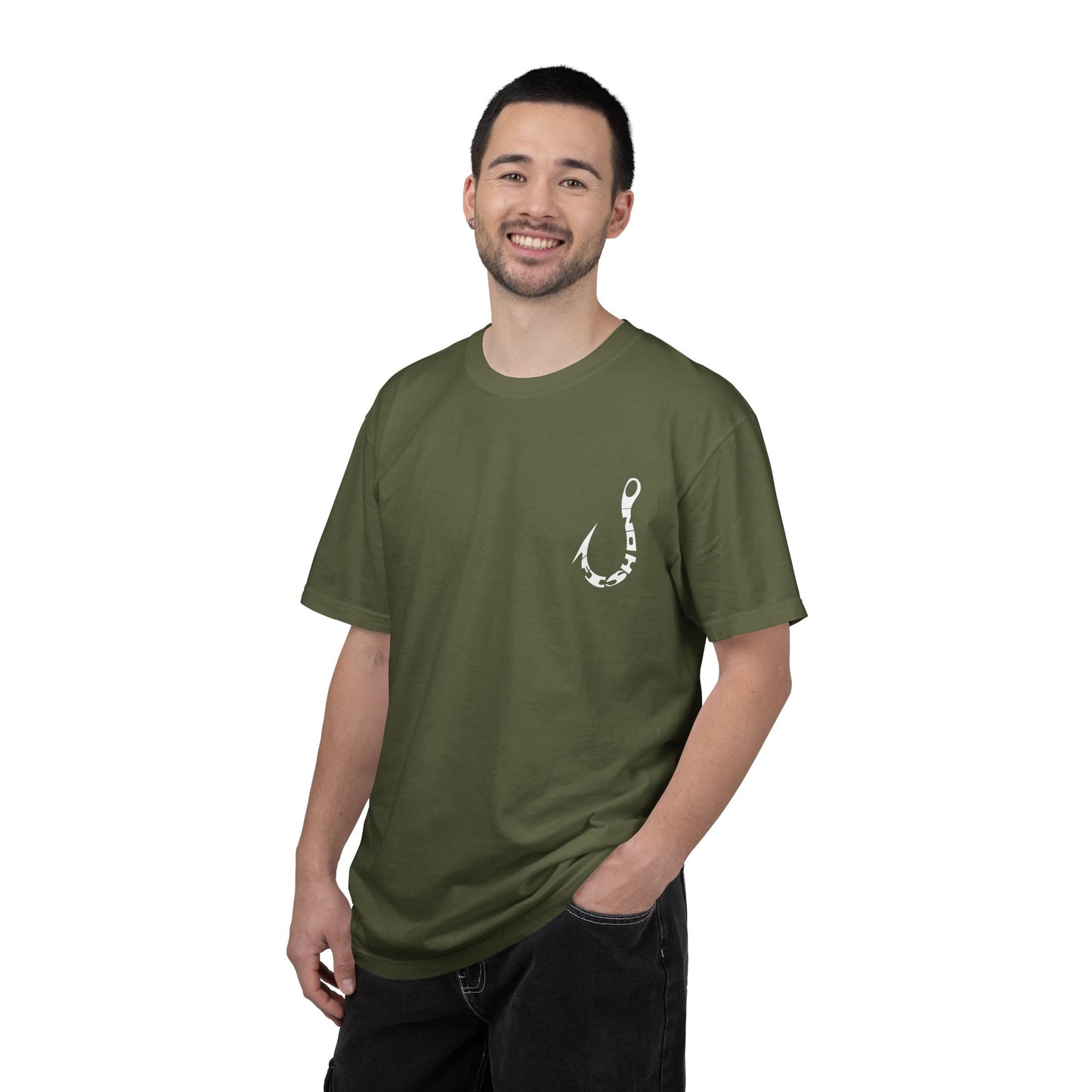 Fishing Hook T‑Shirt — Angler Graphic Garment‑Dyed Tee