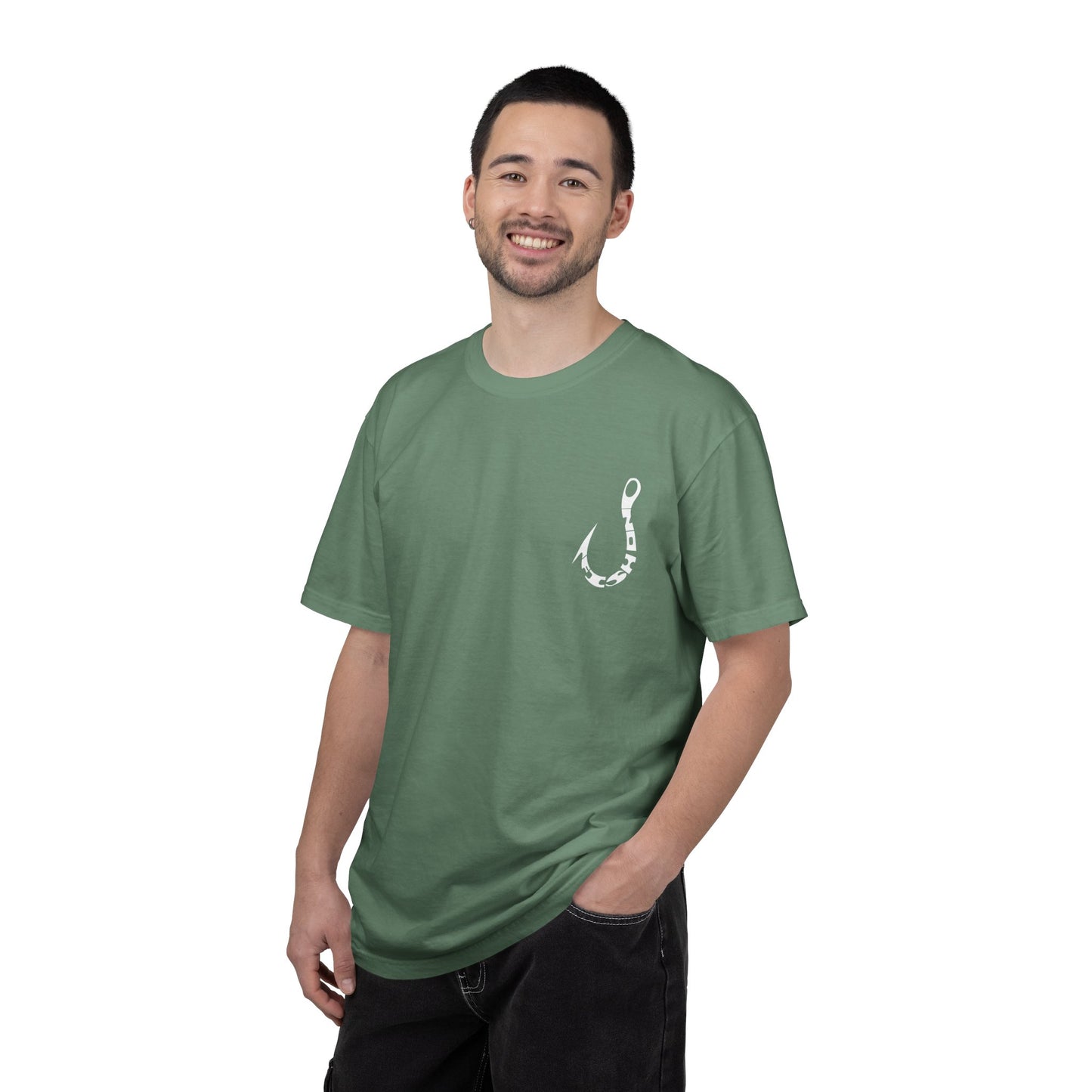 Fishing Hook T‑Shirt — Angler Graphic Garment‑Dyed Tee