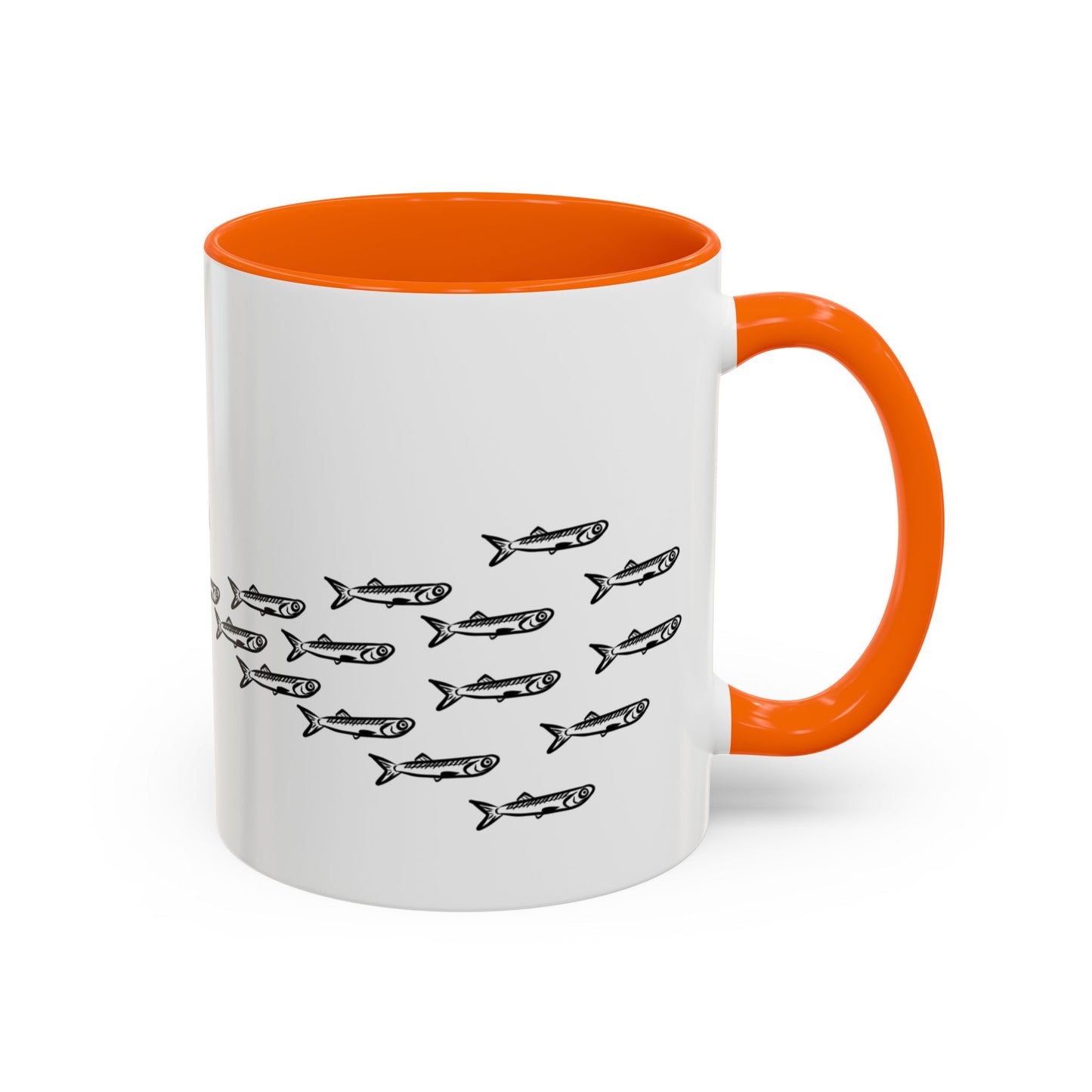 Predator & Prey Coffee Mug — Fish School Design Accent Mug (11/15oz)