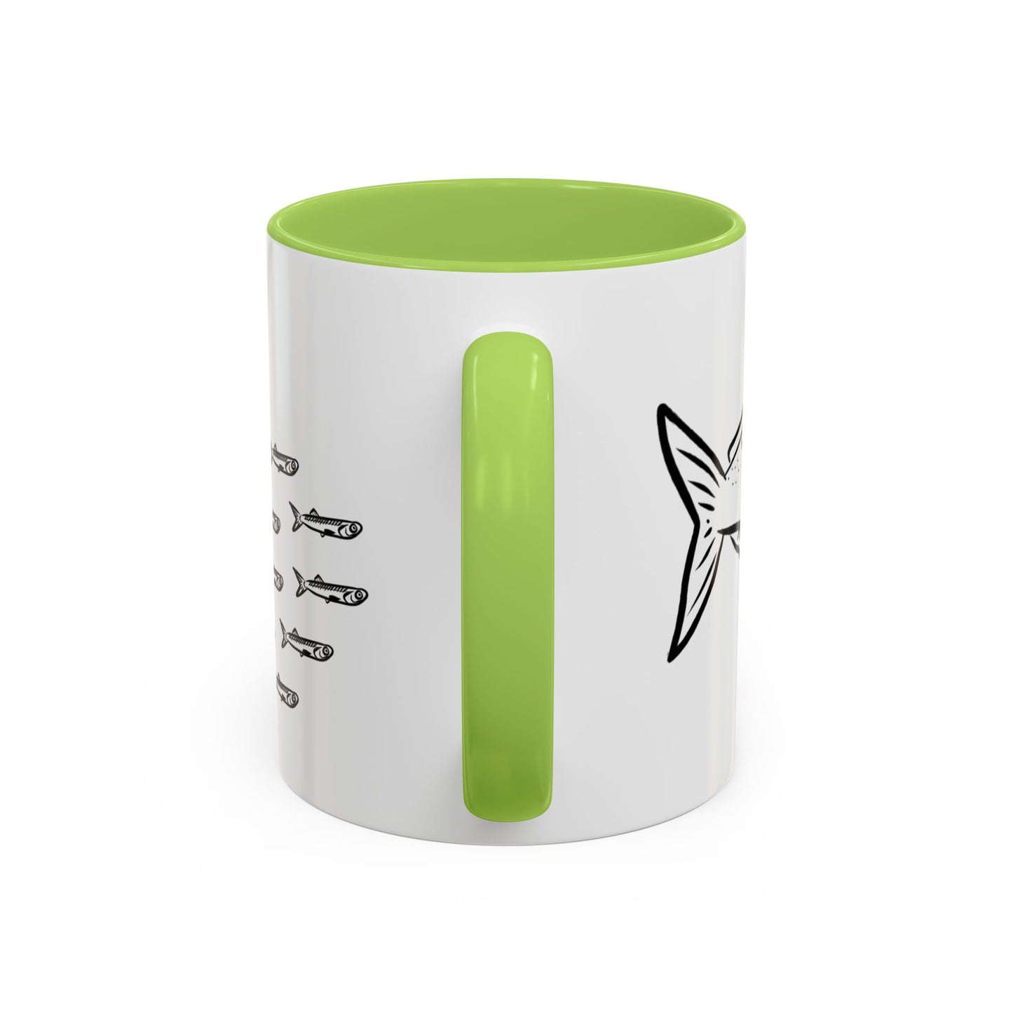 Predator & Prey Coffee Mug — Fish School Design Accent Mug (11/15oz)