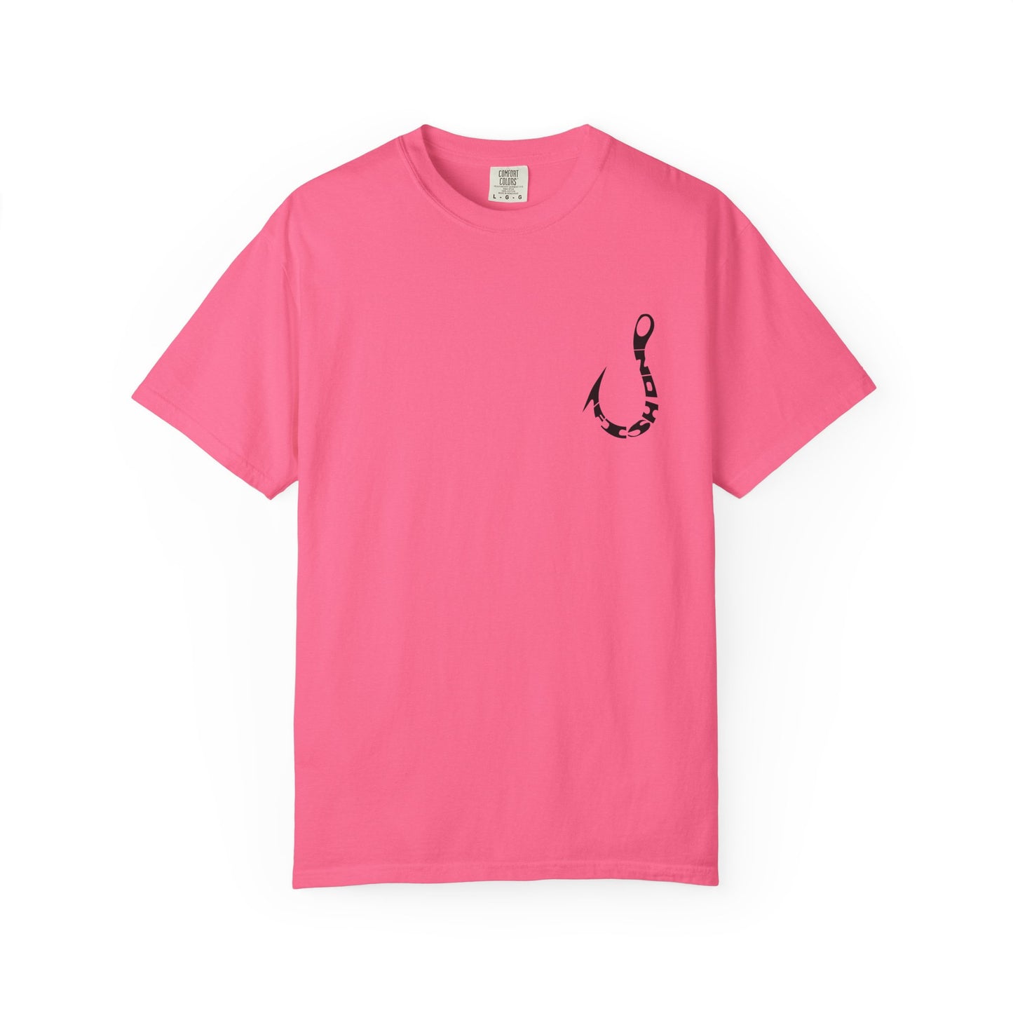 Fishing Hook Graphic T-Shirt — Bold Back Logo & Small Front Pocket Hook