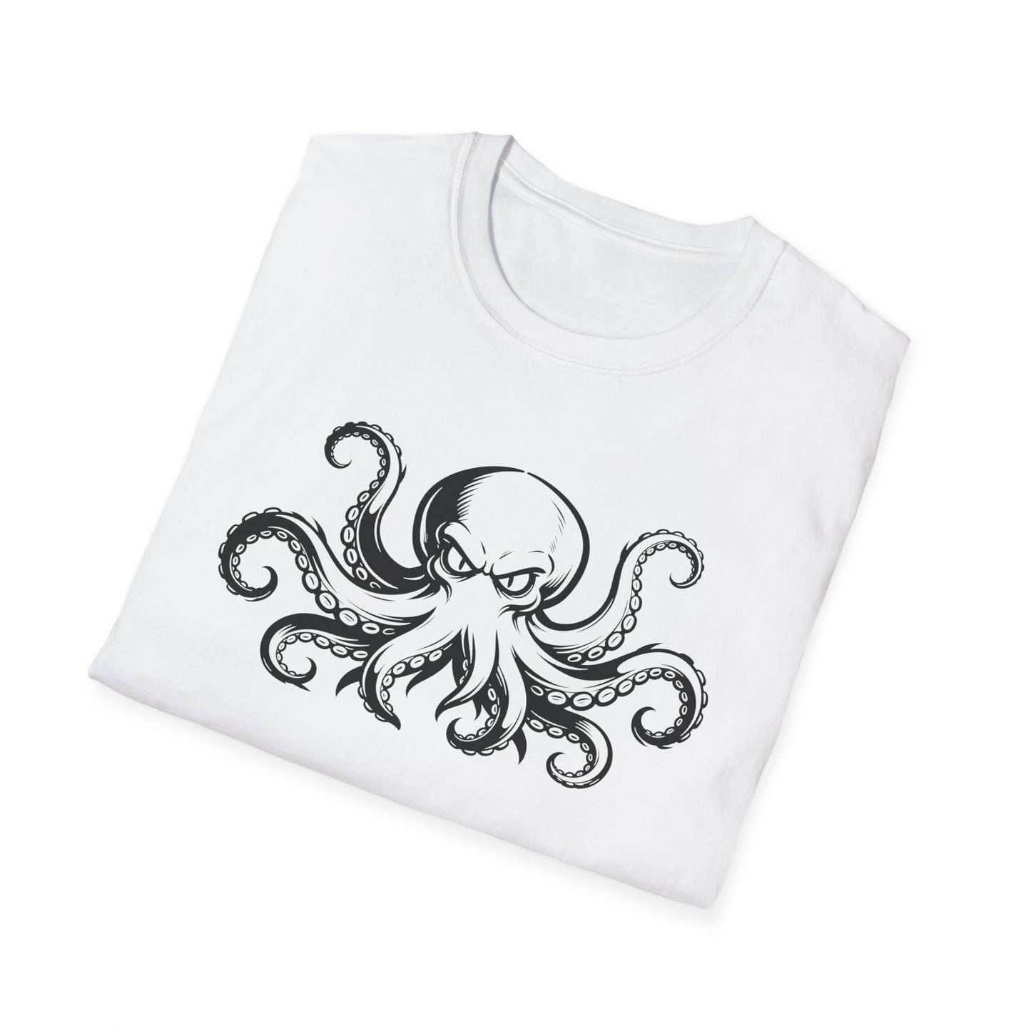 Octopus Graphic T-Shirt — Vintage Nautical Squid Illustration Tee