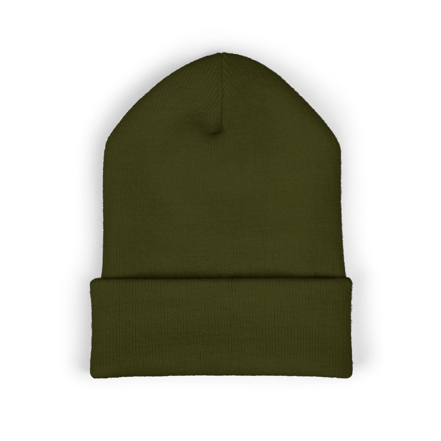 Embroidered Fishing Hook Beanie — Classic Cuffed Knit Hat
