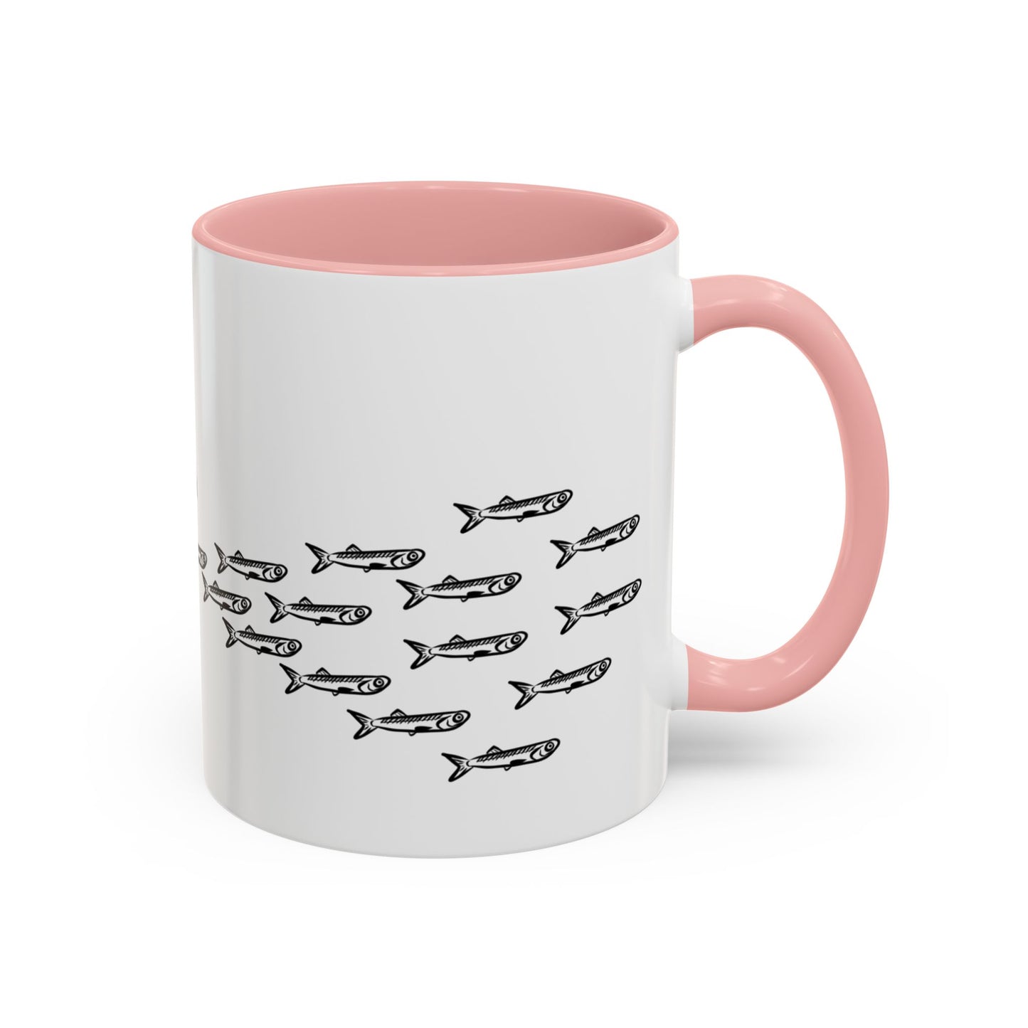 Predator & Prey Coffee Mug — Fish School Design Accent Mug (11/15oz)