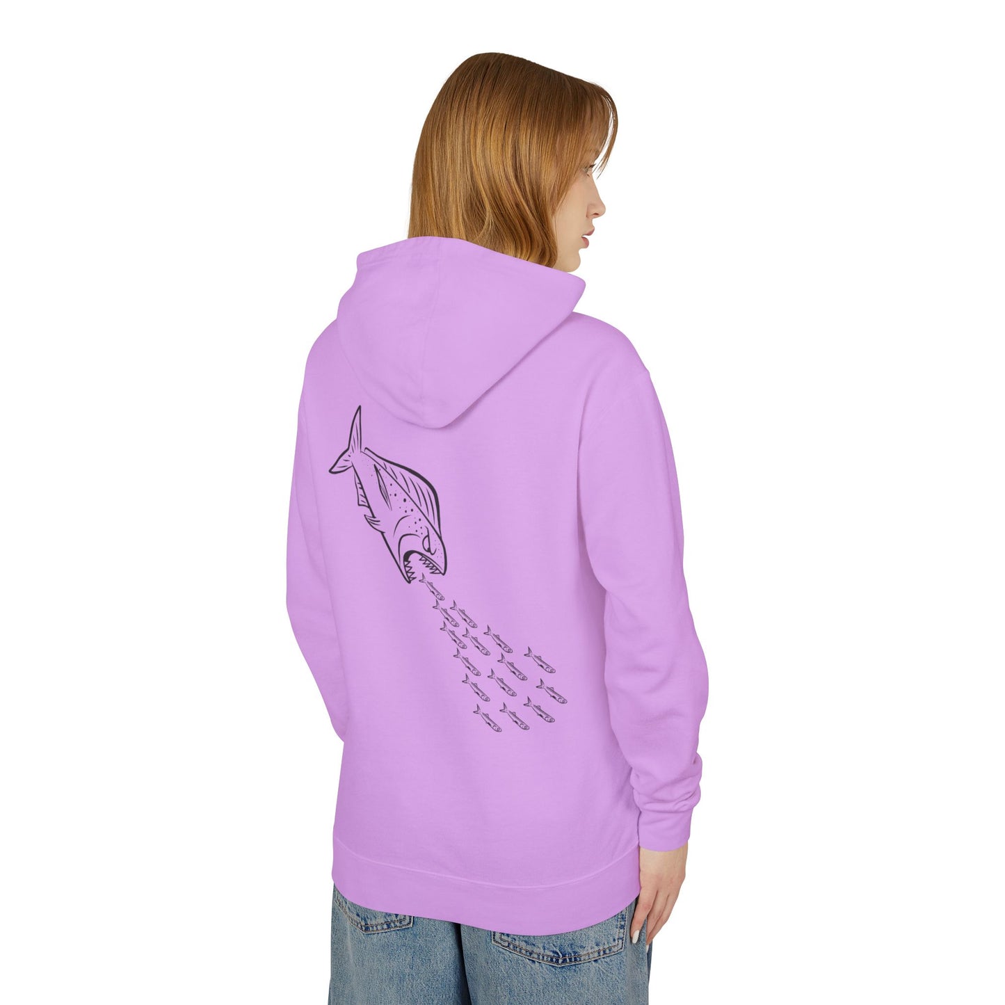 BMR Fishing Hoodie — Retro Script Front & Back Big Fish Graphic