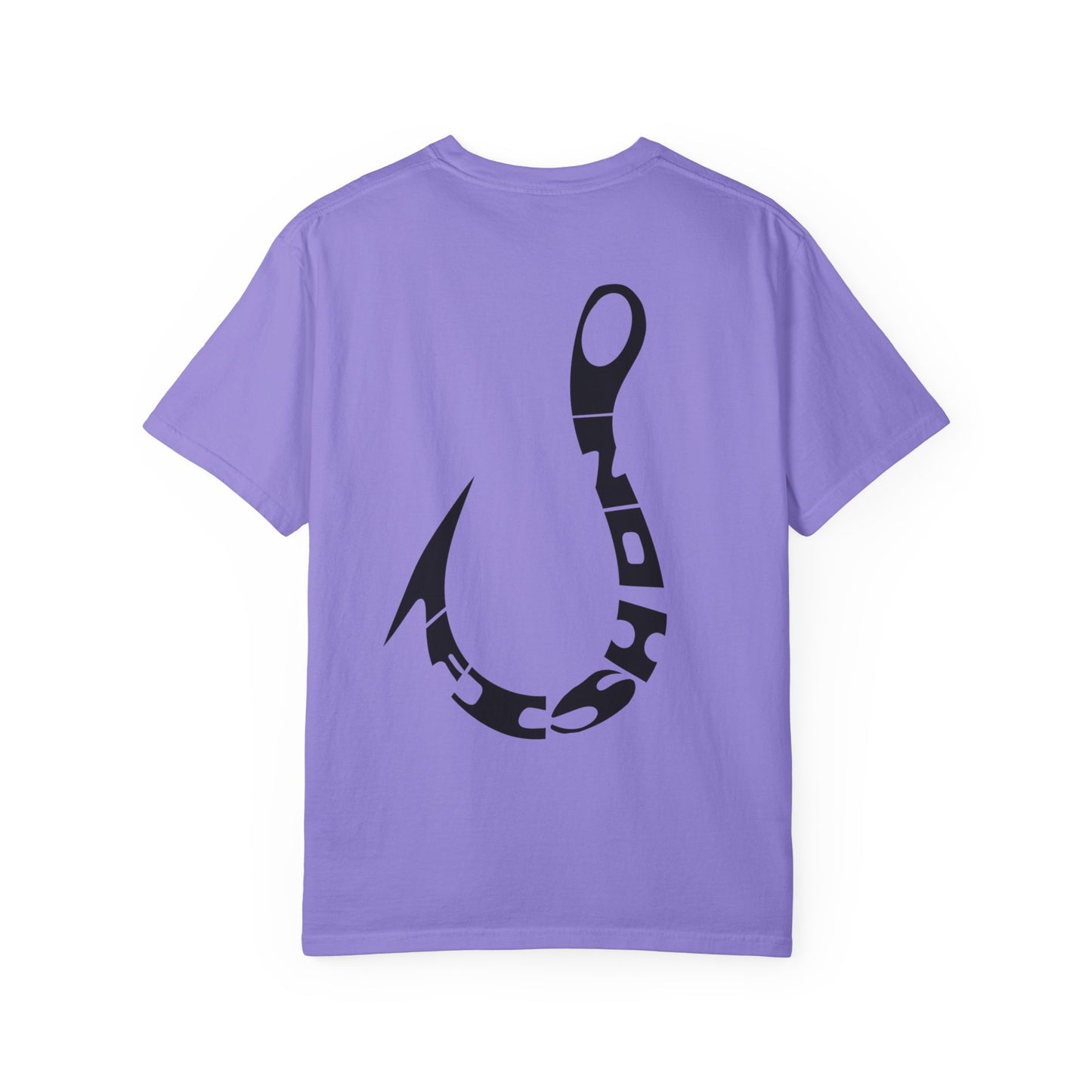 Fishing Hook Graphic T-Shirt — Bold Back Logo & Small Front Pocket Hook