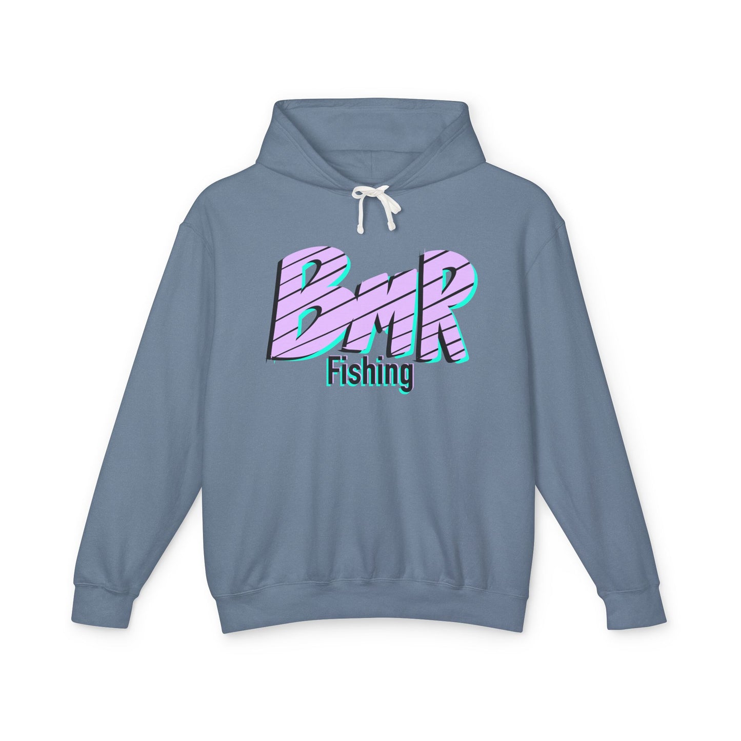 BMR Fishing Hoodie — Retro Script Front & Back Big Fish Graphic