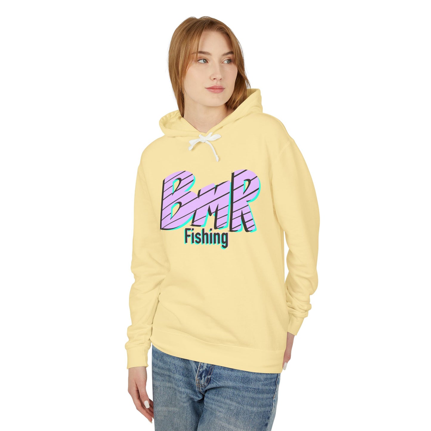BMR Fishing Hoodie — Retro Script Front & Back Big Fish Graphic