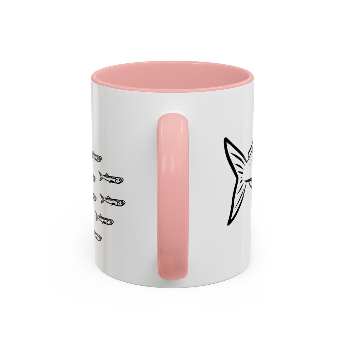 Predator & Prey Coffee Mug — Fish School Design Accent Mug (11/15oz)