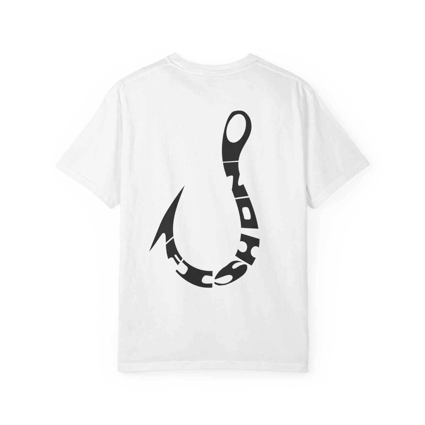 Fishing Hook Graphic T-Shirt — Bold Back Logo & Small Front Pocket Hook