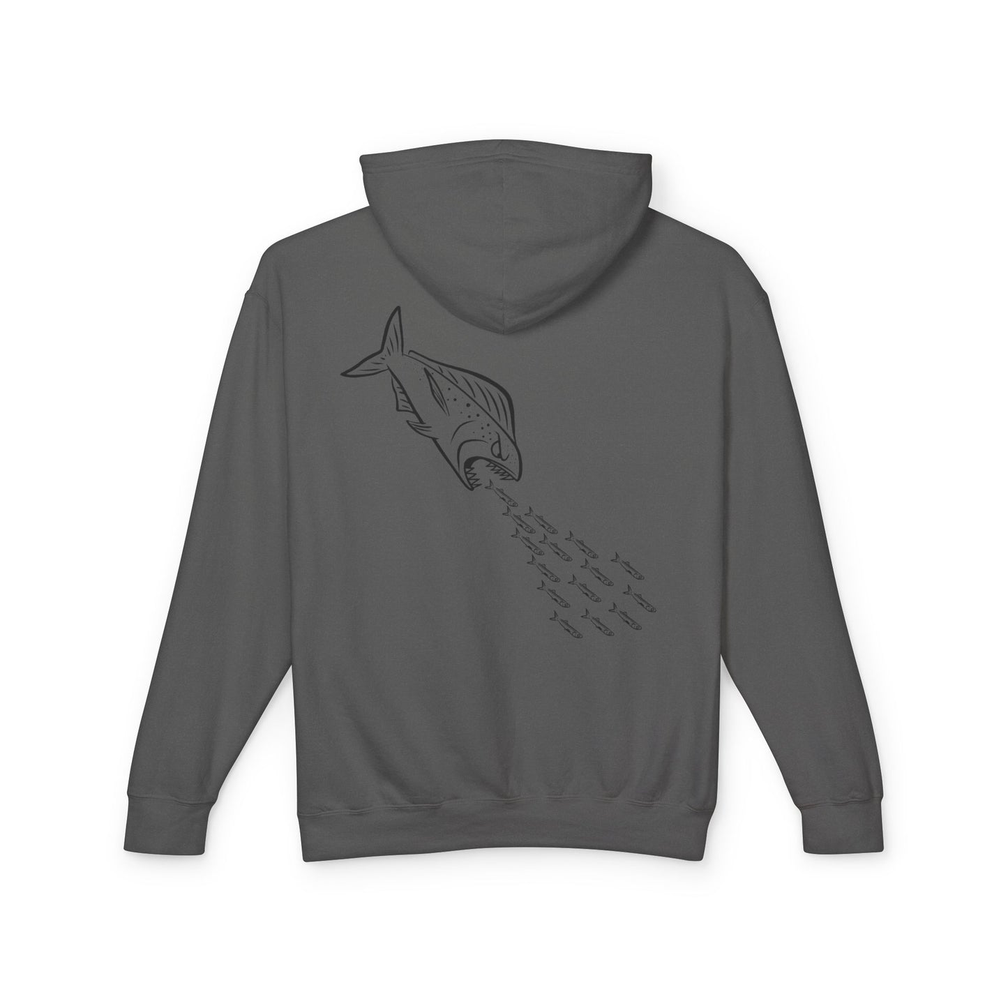 BMR Fishing Hoodie — Retro Script Front & Back Big Fish Graphic