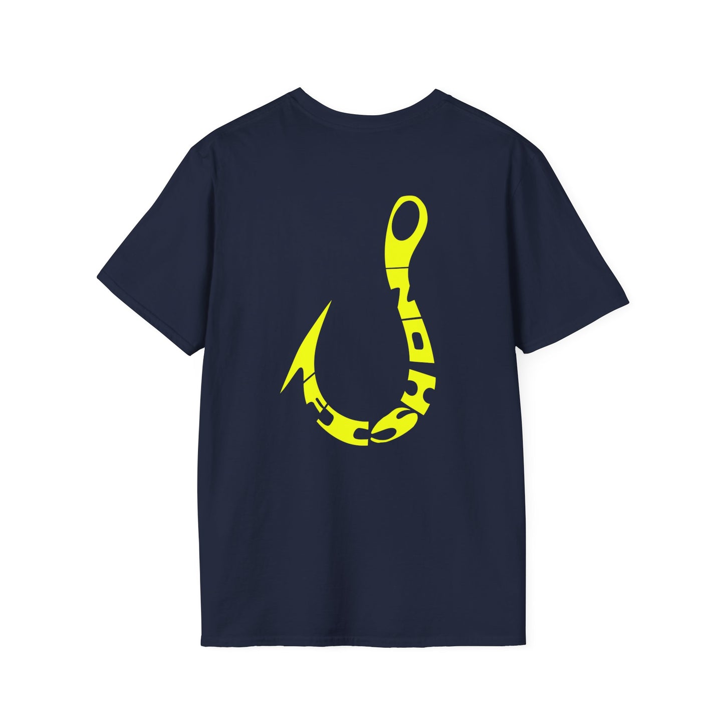 Fishing Hook Graphic T-Shirt — Neon Yellow Angler Tee