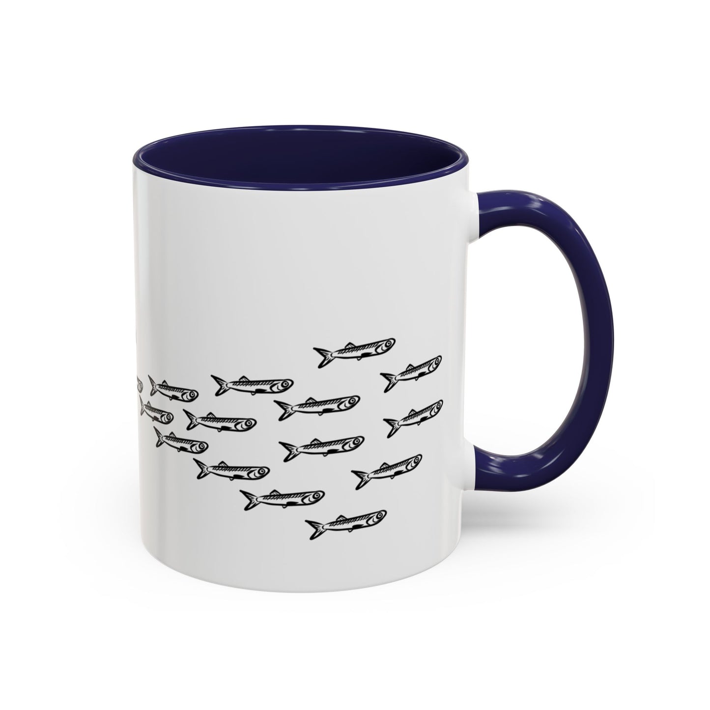 Predator & Prey Coffee Mug — Fish School Design Accent Mug (11/15oz)