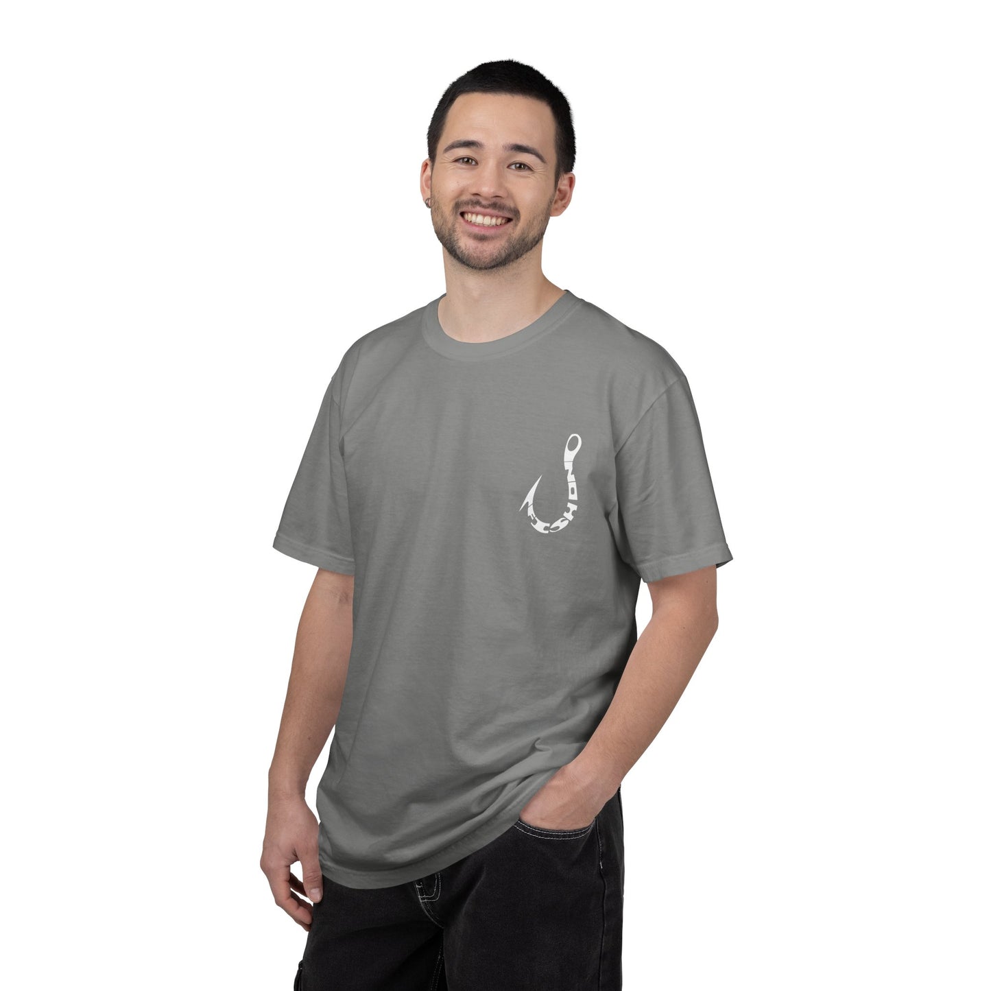 Fishing Hook T‑Shirt — Angler Graphic Garment‑Dyed Tee