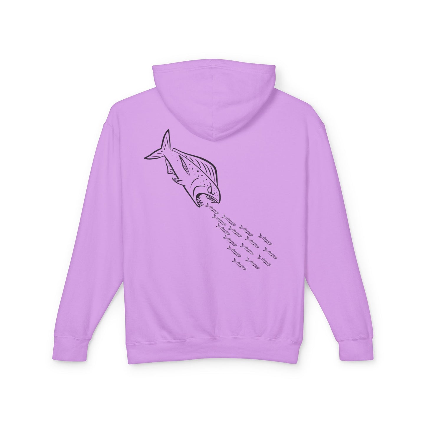 BMR Fishing Hoodie — Retro Script Front & Back Big Fish Graphic