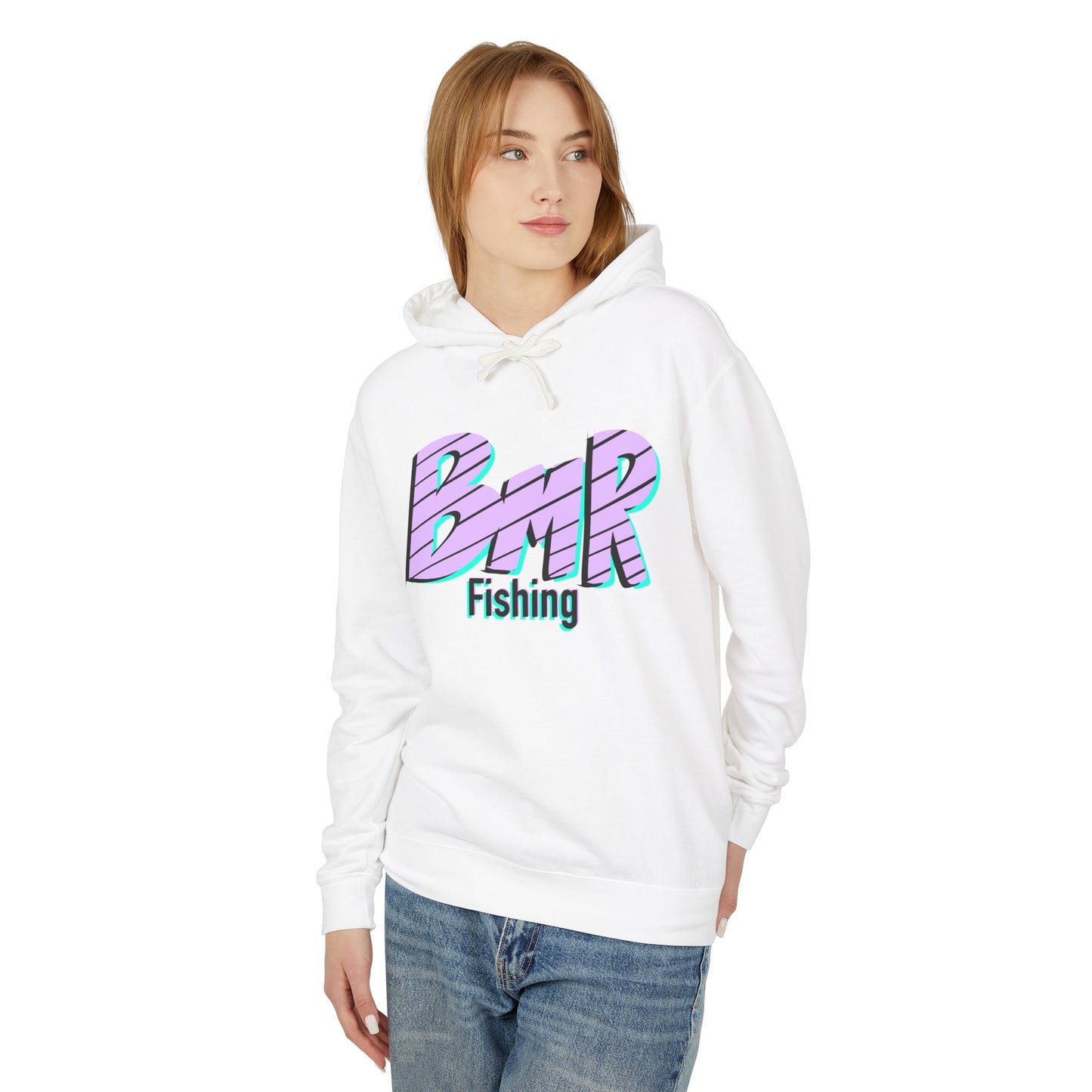 BMR Fishing Hoodie — Retro Script Front & Back Big Fish Graphic