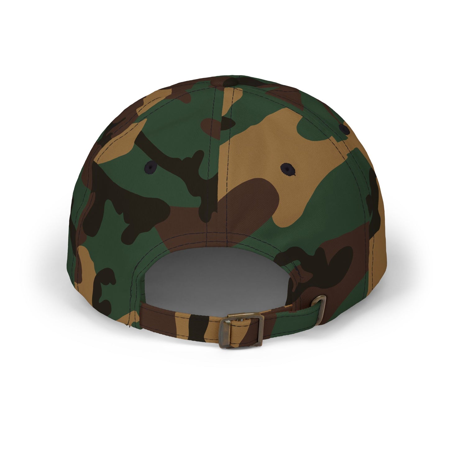 Camo Dad Cap with Distressed Fishing Hook Logo — Classic Outdoor Hat