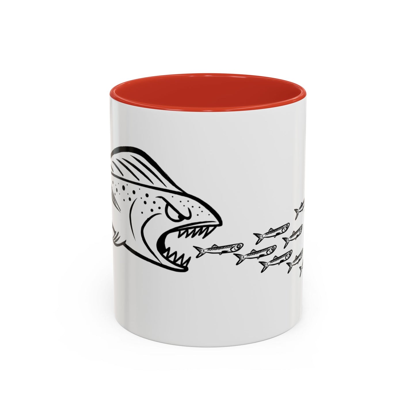Predator & Prey Coffee Mug — Fish School Design Accent Mug (11/15oz)