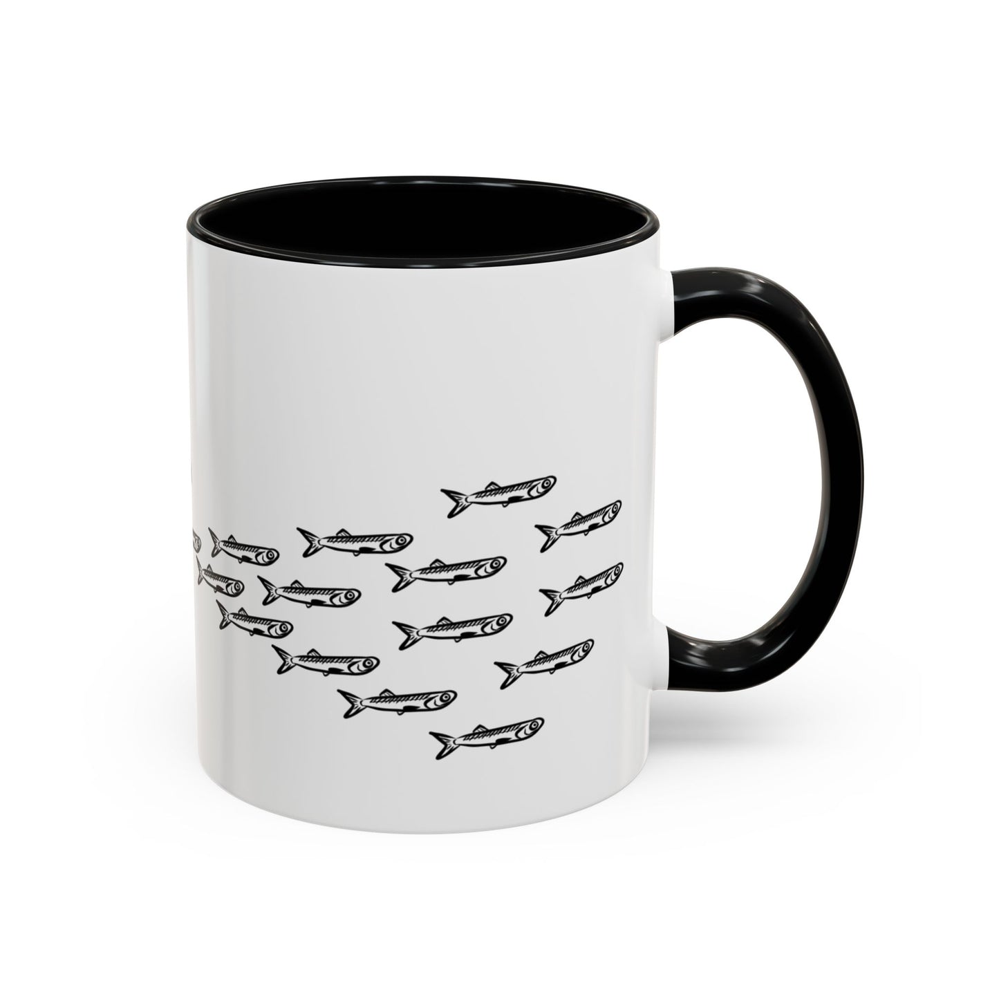 Predator & Prey Coffee Mug — Fish School Design Accent Mug (11/15oz)