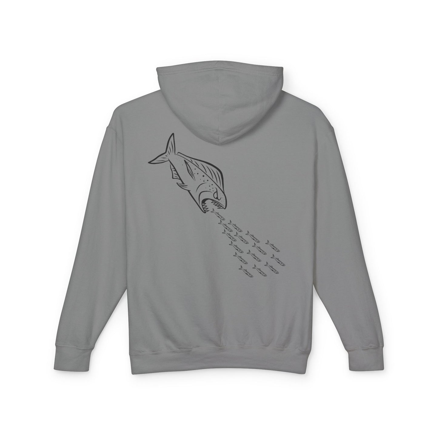BMR Fishing Hoodie — Retro Script Front & Back Big Fish Graphic