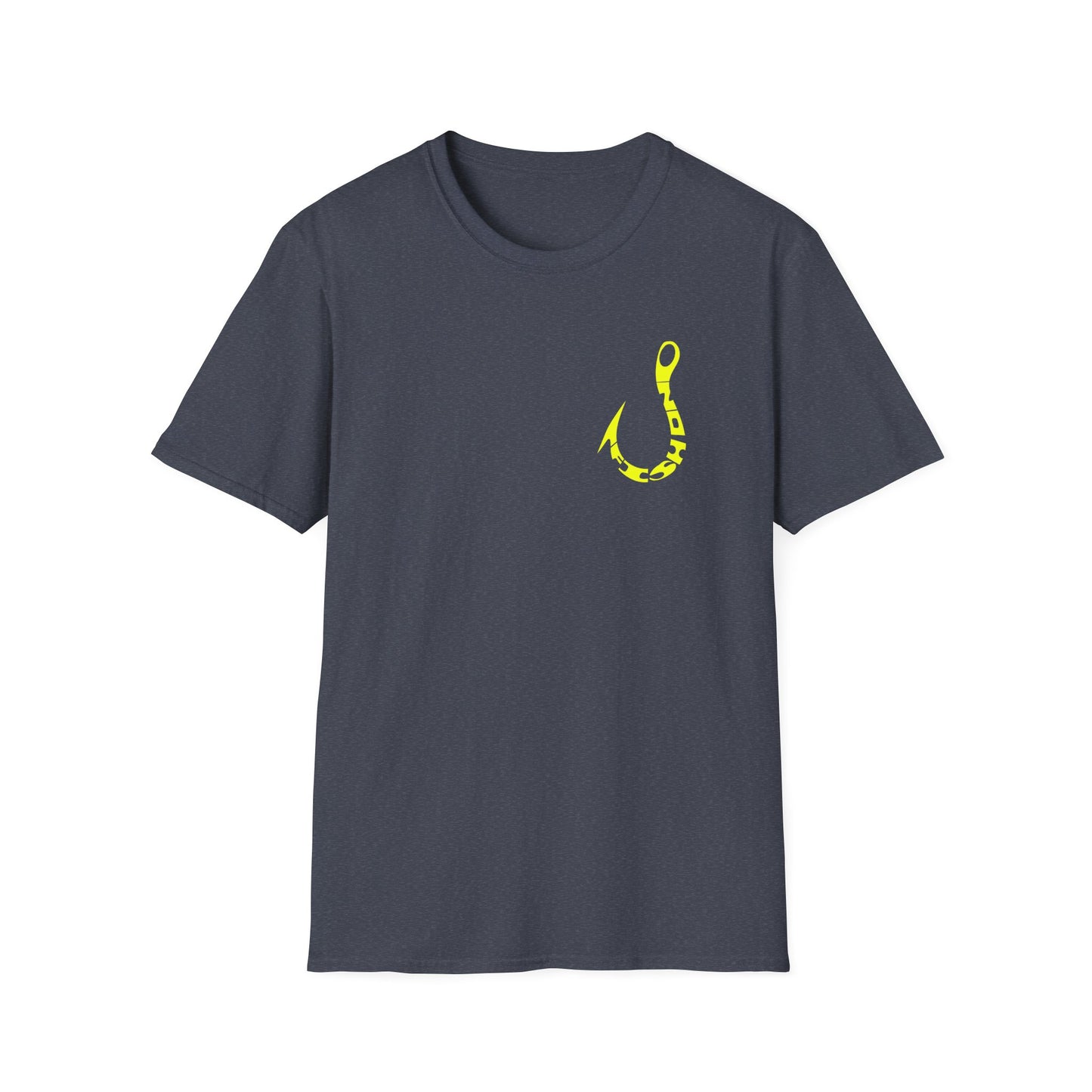 Fishing Hook Graphic T-Shirt — Neon Yellow Angler Tee