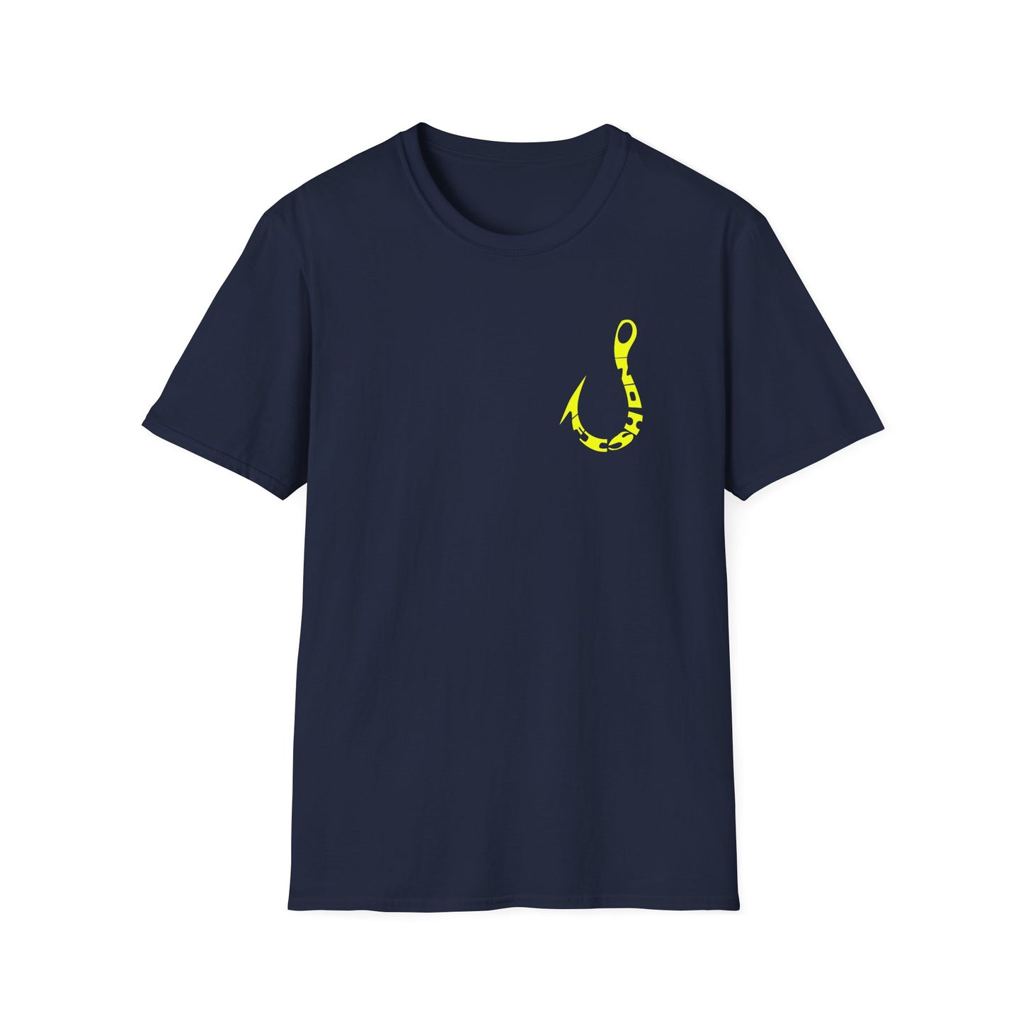 Fishing Hook Graphic T-Shirt — Neon Yellow Angler Tee
