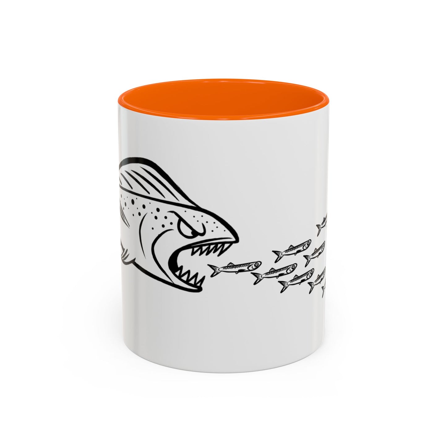Predator & Prey Coffee Mug — Fish School Design Accent Mug (11/15oz)