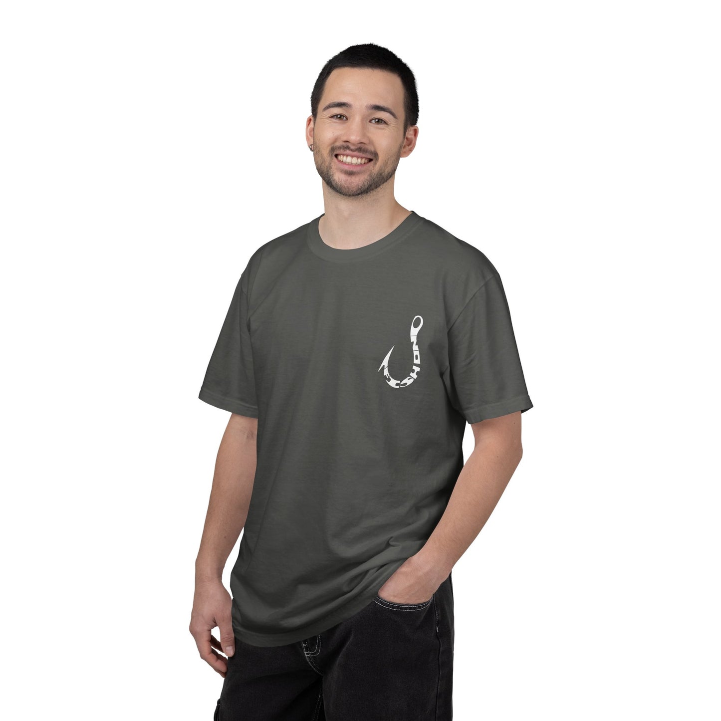 Fishing Hook T‑Shirt — Angler Graphic Garment‑Dyed Tee