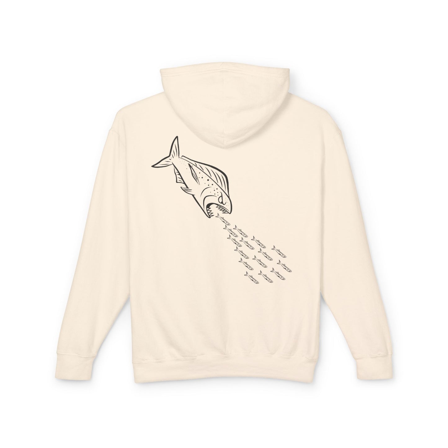 BMR Fishing Hoodie — Retro Script Front & Back Big Fish Graphic