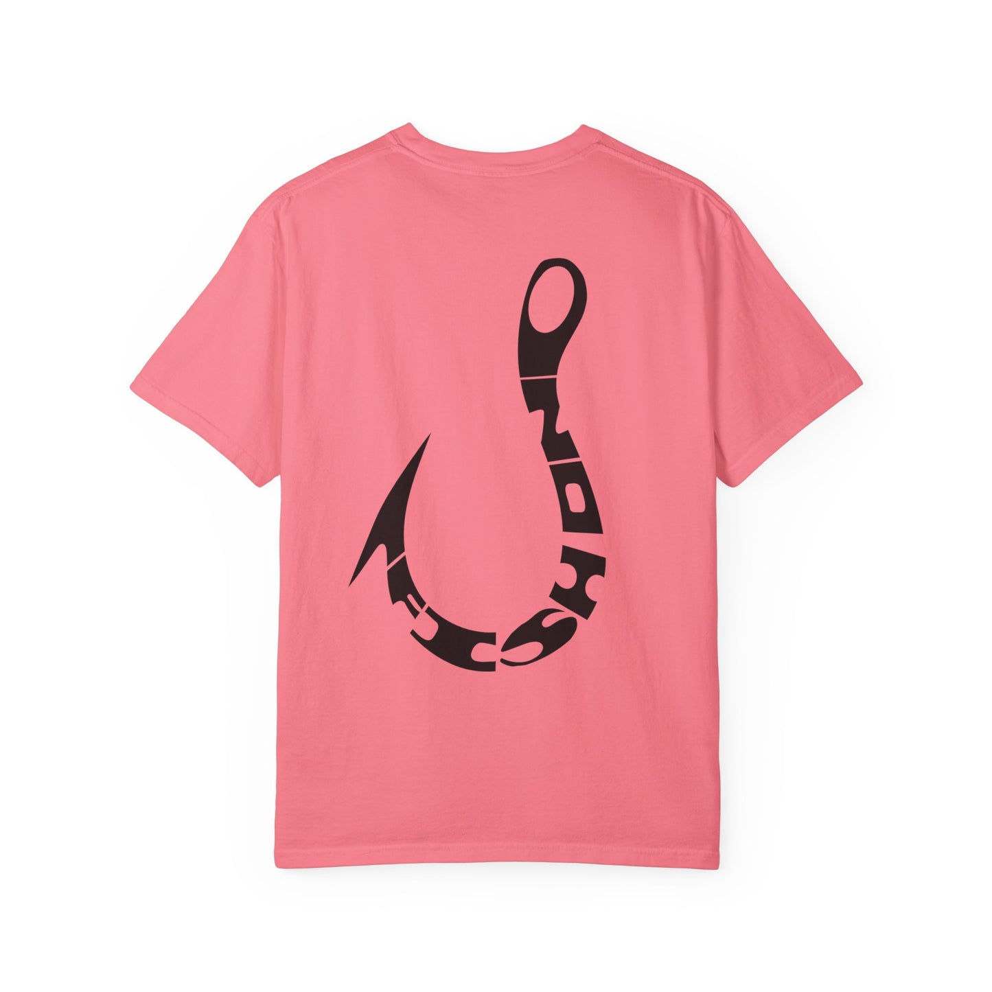 Fishing Hook Graphic T-Shirt — Bold Back Logo & Small Front Pocket Hook