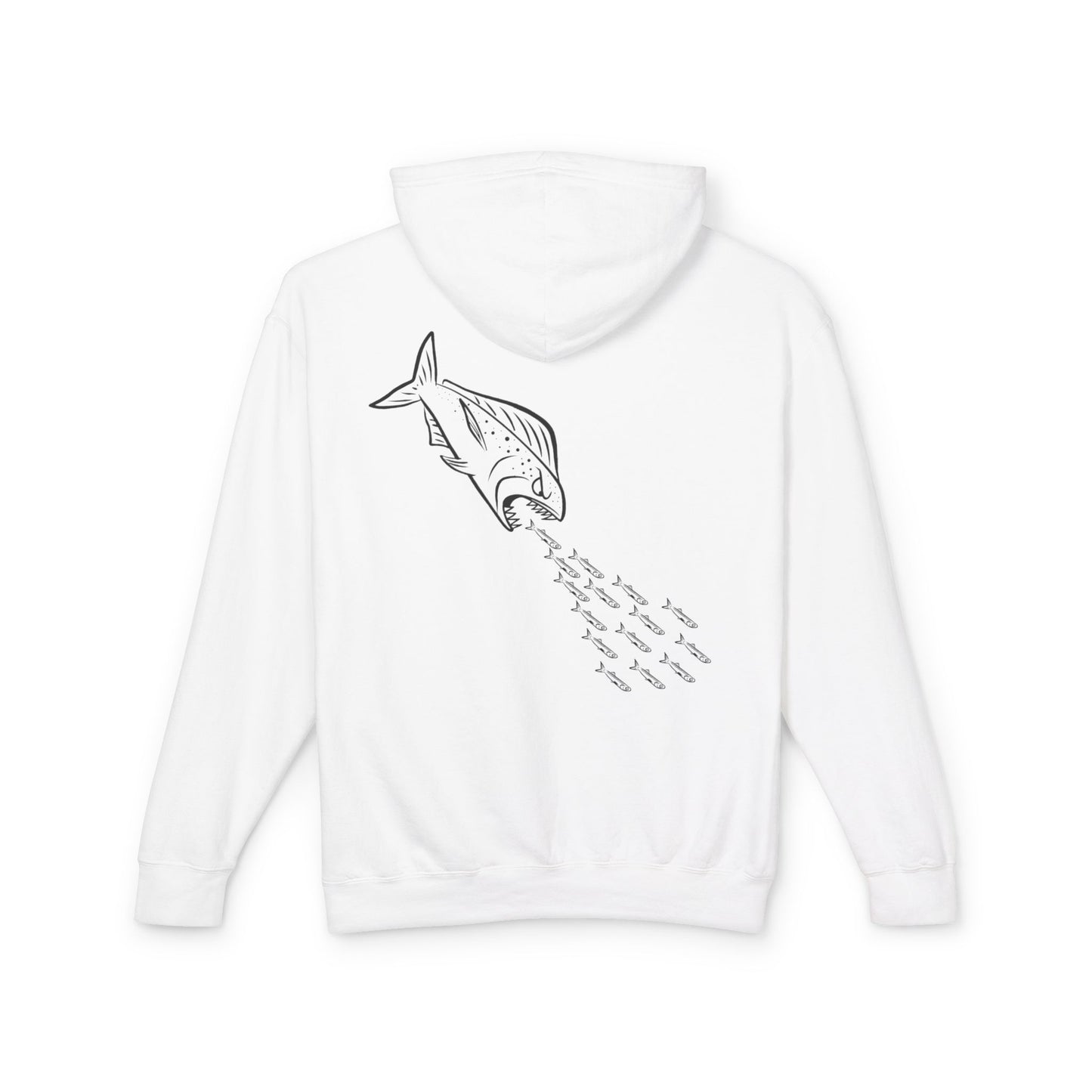 BMR Fishing Hoodie — Retro Script Front & Back Big Fish Graphic
