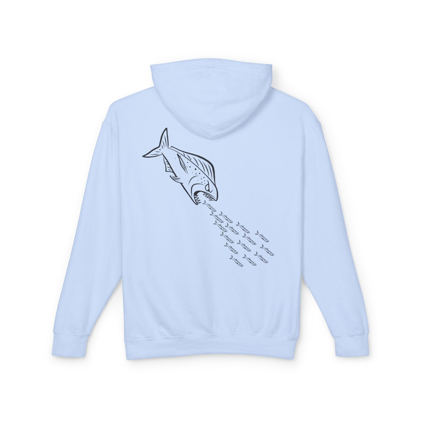 BMR Fishing Hoodie — Retro Script Front & Back Big Fish Graphic