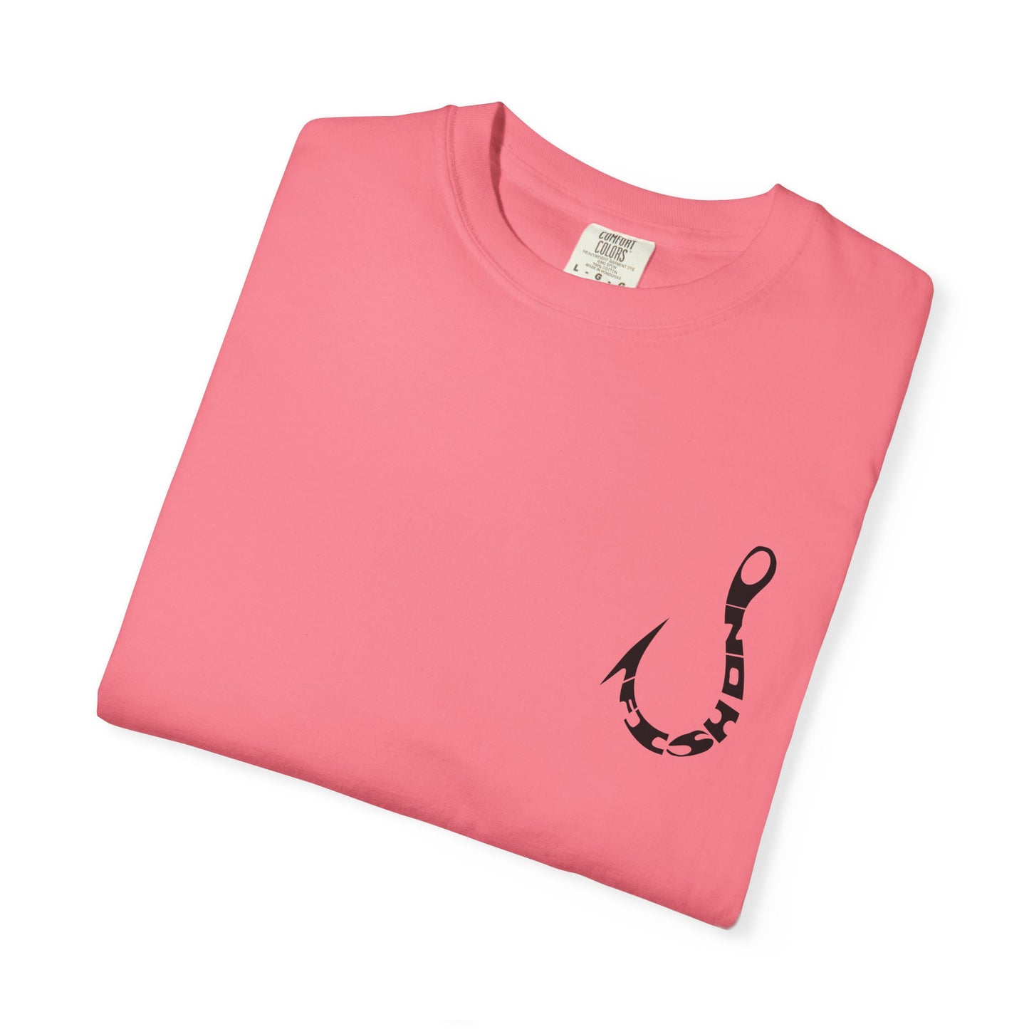 Fishing Hook Graphic T-Shirt — Bold Back Logo & Small Front Pocket Hook