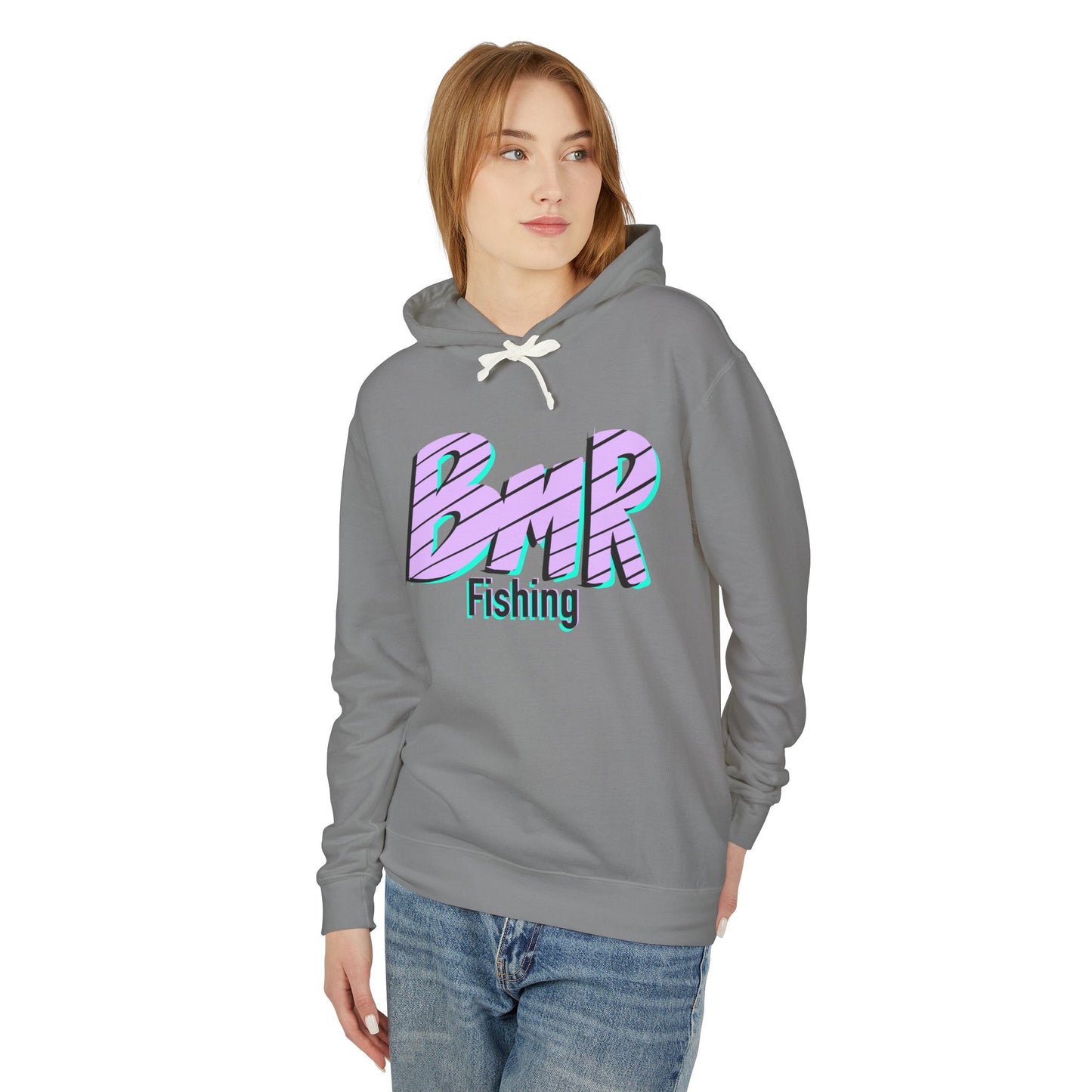 BMR Fishing Hoodie — Retro Script Front & Back Big Fish Graphic