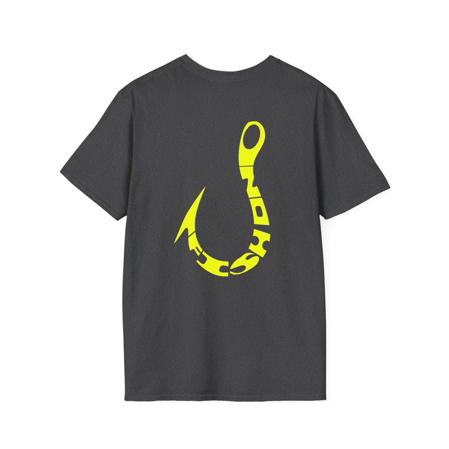 Fishing Hook Graphic T-Shirt — Neon Yellow Angler Tee