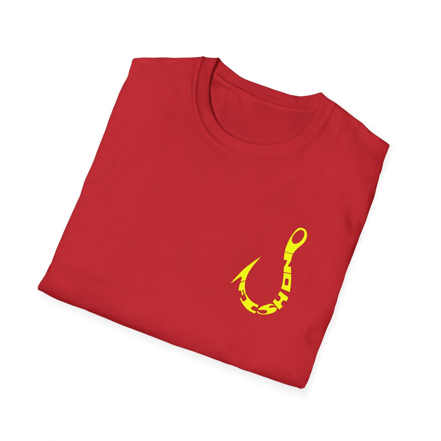 Fishing Hook Graphic T-Shirt — Neon Yellow Angler Tee